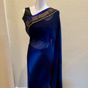 Beautiful Soft Georgette Saree With Stitched Blouse - New with tags